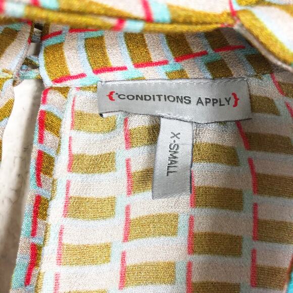 Anthropologie Conditions Apply Retro Peasant Blouse XS Colorful Balloon Sleeve - Picture 5 of 13